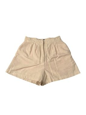 White Fox High-Waist Cream Women’s Linen-Blend Shorts